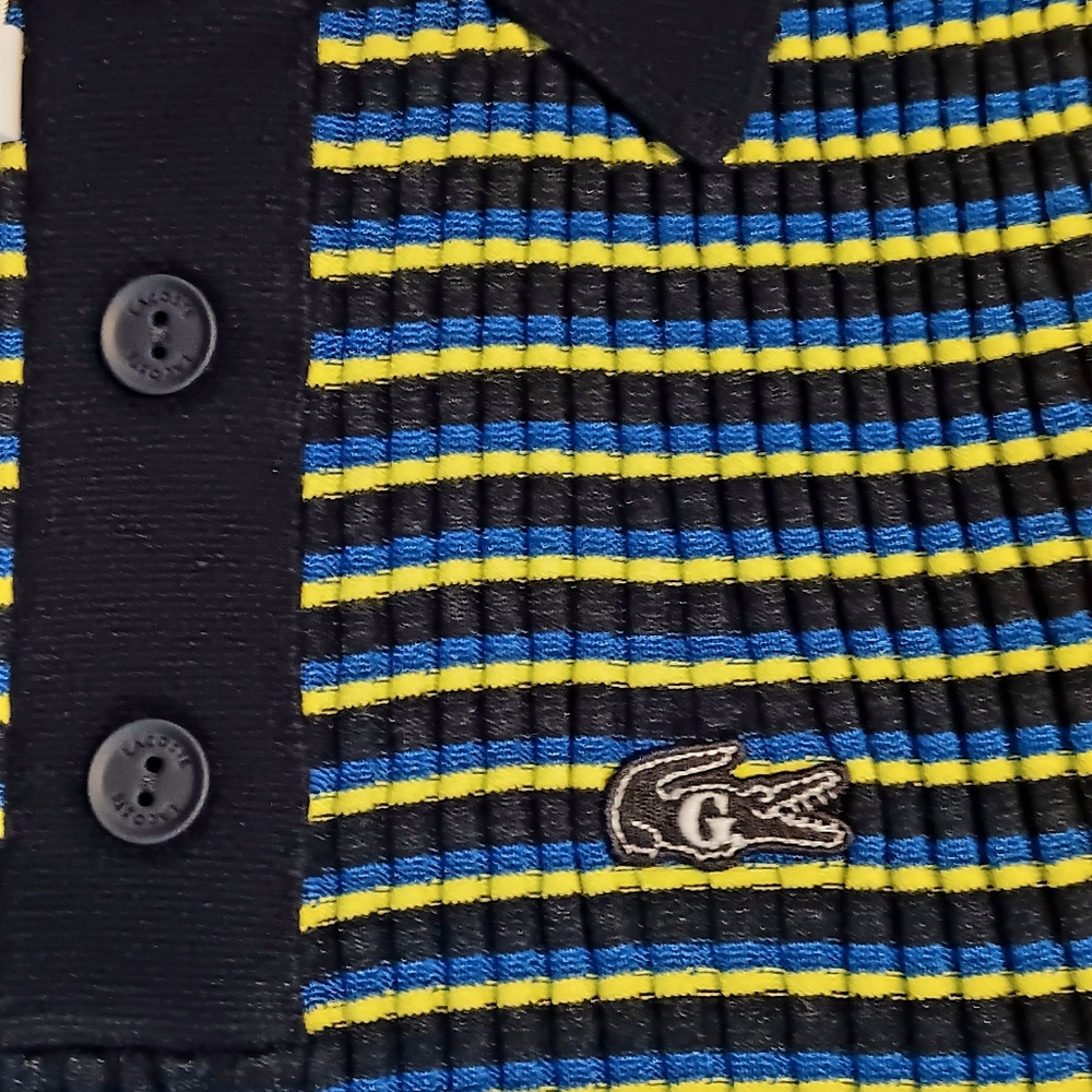 AUTHENTIC LACOSTE X GOOP, WOMEN’S MULTI-COLOR SHORT SLEEVE POLO-SIZE 10 - Picture 6 of 12